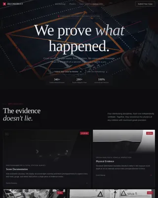 Reconstruct - Forensic Accident Investigation Landing Page Template