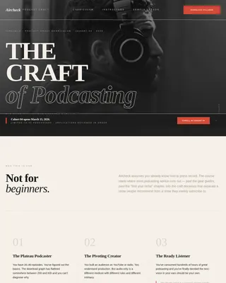 Broadcast — Professional Podcast Mastery Landing Page Template
