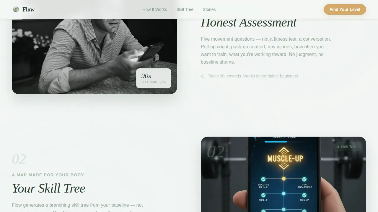 Ascend — Adaptive Bodyweight Fitness App Landing Page Template