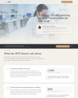 Analyze — Trusted Pathology Review Landing Page Template