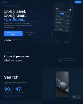 Archive — Mobile-First Asset Storage Landing Page Template