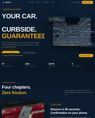 Park — Premium Airport Valet Landing Page Template