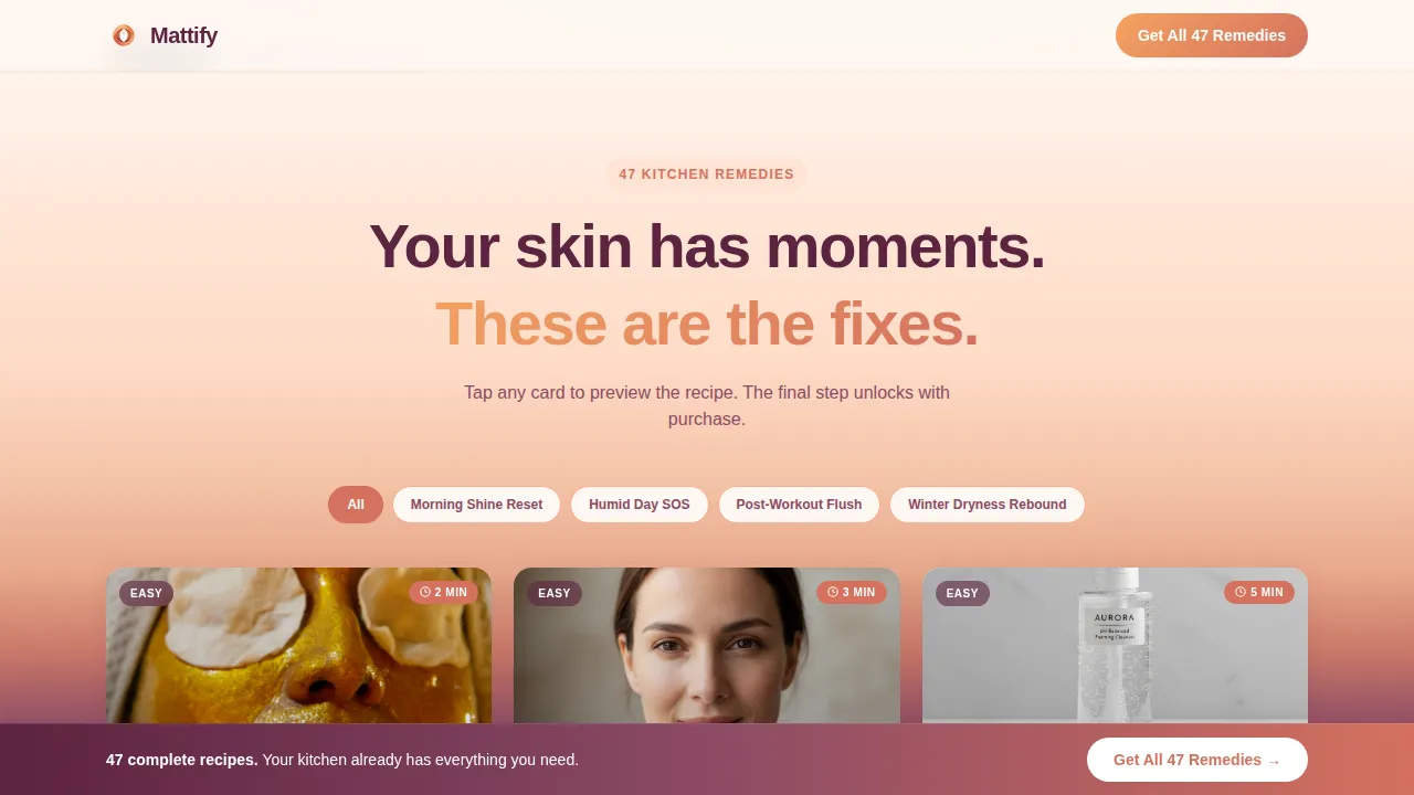 Seasonal Skin Wellness Landing Page Template