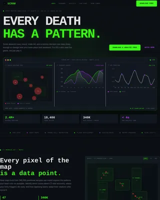 Arena — Competitive Gaming Analytics Landing Page Template