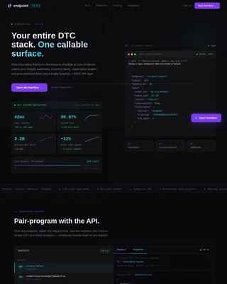 Endpoint - Unified D2C API Documentation Landing Page Template