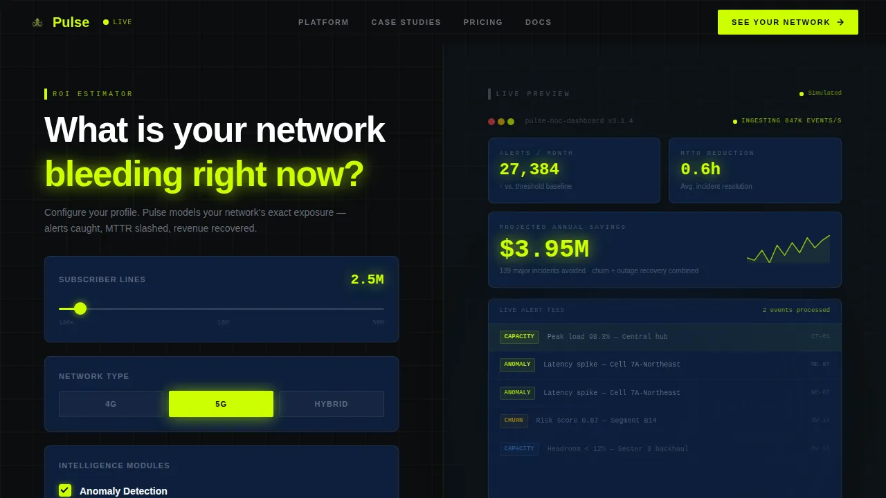 Advanced Network Monitoring Landing Page Template
