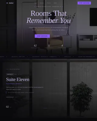 Atelier — Stunning Interior Design Portfolio Landing Page Template