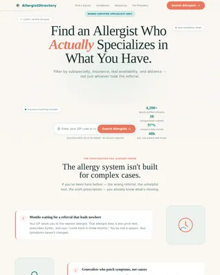Breathe — Specialized Allergy Clinic Landing Page Template