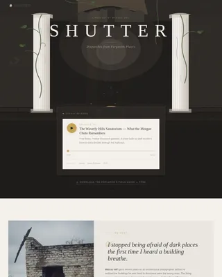 Capture — Immersive Abandoned Places Podcast Landing Page Template