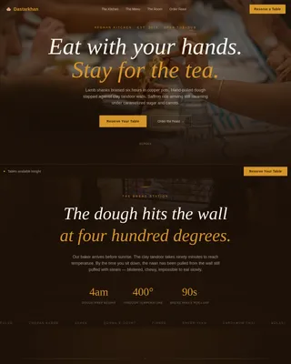 Dastarkhan - Immersive Afghan Restaurant Landing Page Template