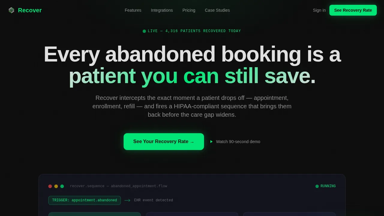 Accelerate — Live Patient Wellness Email Landing Page Template