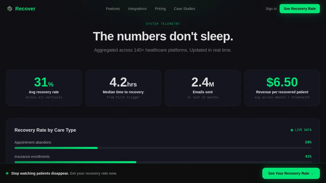 Accelerate — Live Patient Wellness Email Landing Page Template