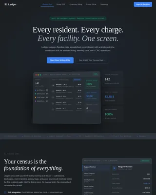 Ledger - Smart Senior Care POS Landing Page Template
