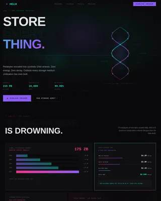 Helix - Bold Brutalist DNA Storage Consulting Landing Page Template