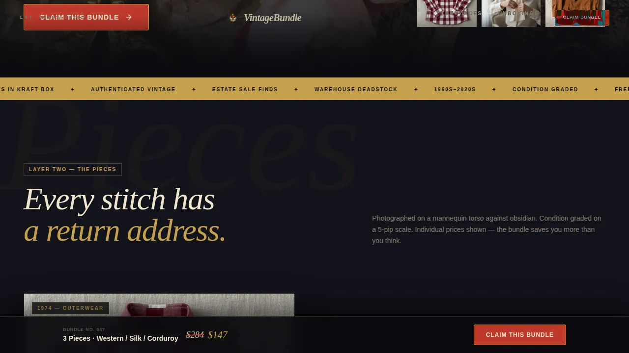 Curate — Retro Vintage Collections Landing Page Template