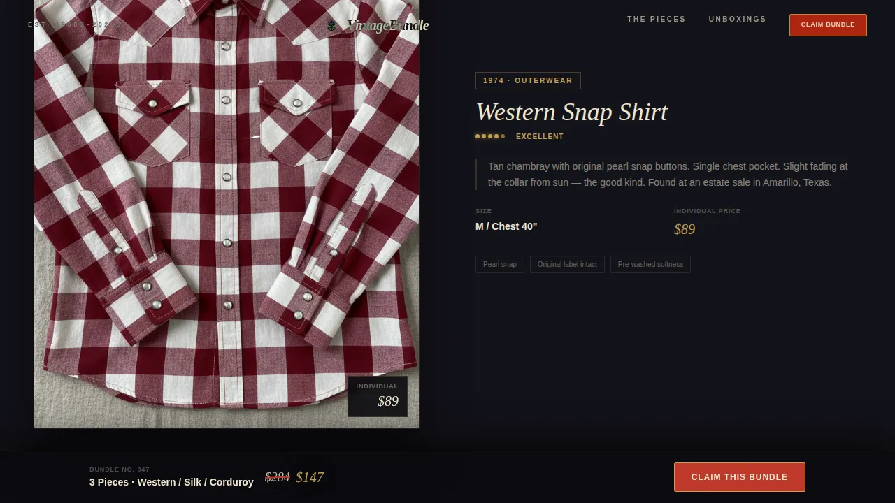Curate — Retro Vintage Collections Landing Page Template