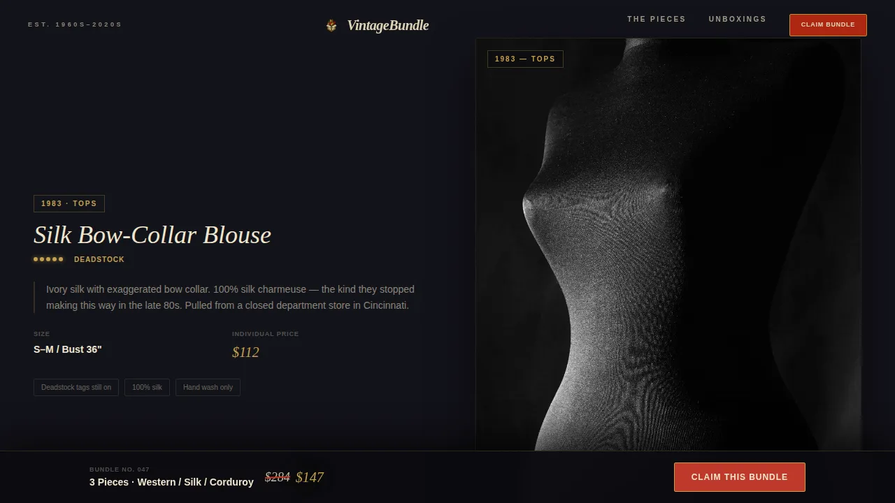 Curate — Retro Vintage Collections Landing Page Template