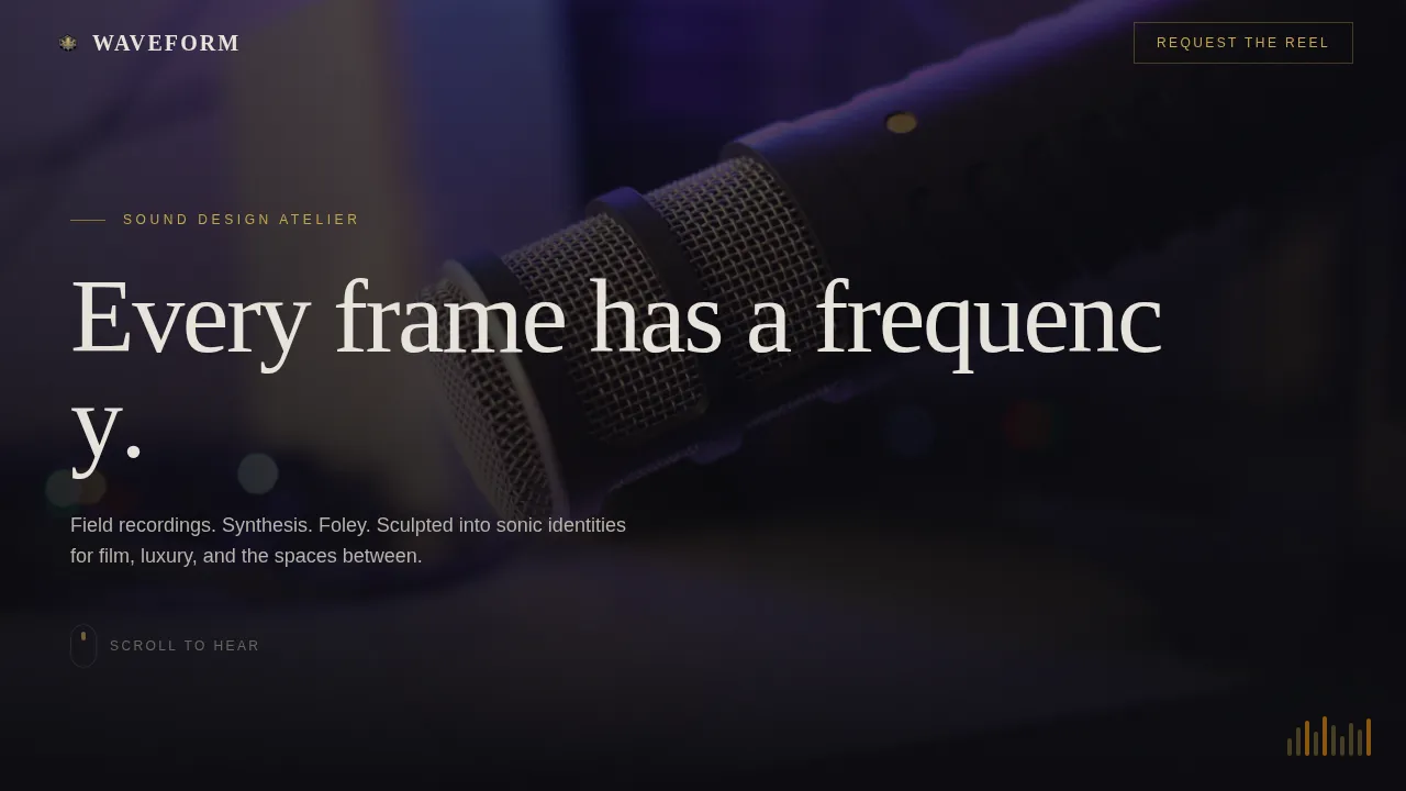 Sound Designer Portfolio Template — Audio Production Showcase