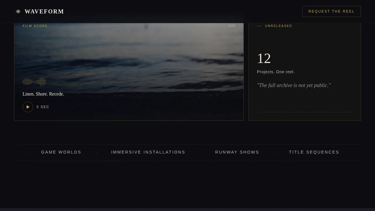 Sound Designer Portfolio Template — Audio Production Showcase
