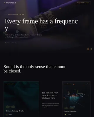 Acoustica — Atelier Sound Designer Landing Page Template