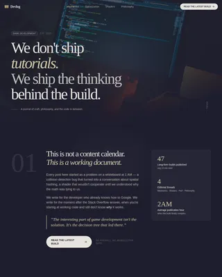 Chronicle — Sleek Game Dev Blog Landing Page Template