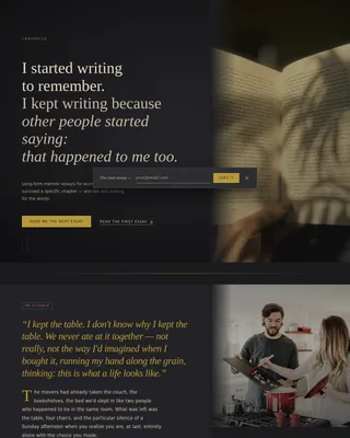 Chronicle — Bespoke Atelier Memoir Landing Page Template