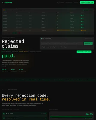 Adjudicate — Automated Prescription Billing Landing Page Template