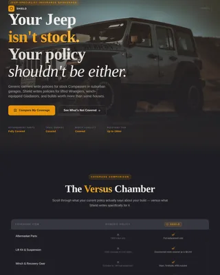 Shield — Vehicle Model Insurance Quotes Landing Page Template