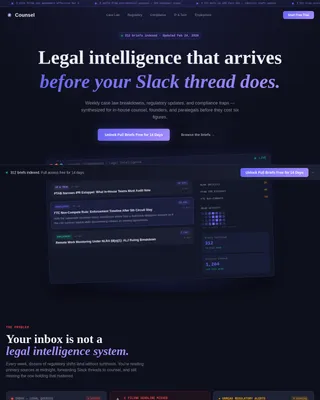 Advocate — Legal Command Center Landing Page Template
