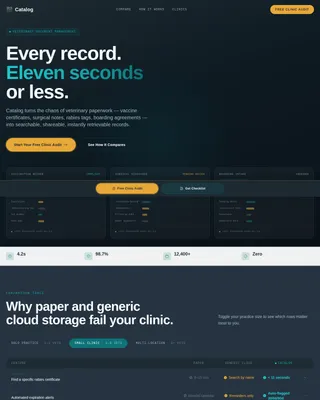 Archive — Intelligent Vet Records Landing Page Template