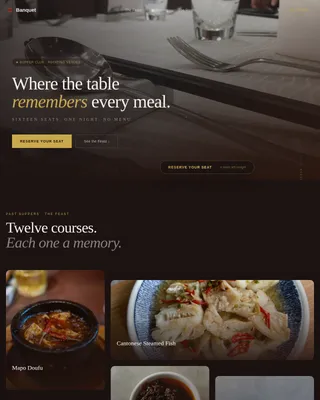 Banquet — Sophisticated Asian Dining Landing Page Template