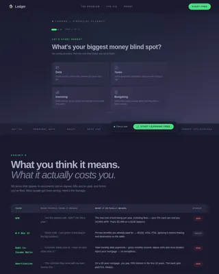 Ledger — Accessible Financial Education Landing Page Template