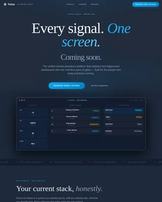 Monitor — Live Healthcare Dashboard Landing Page Template