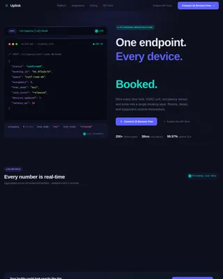 IoT Vertical SaaS Booking Website Template