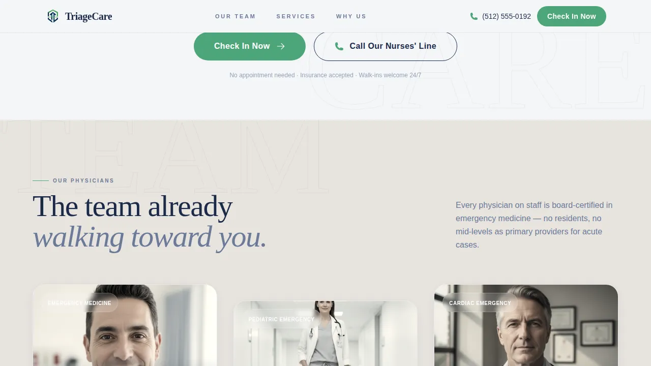 Urgent Care Clinic Website Template — Patient Booking Landing Page