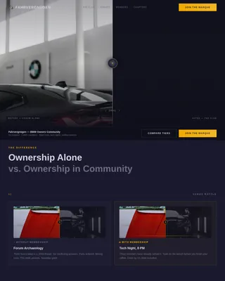 Fahrvergngen - Precision Community BMW Owners Club Landing Page Template