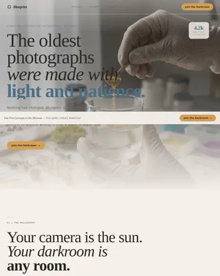 Blueprint - Artisan Cyanotype Community Landing Page Template
