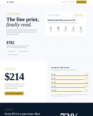 Garrison — Veteran Vehicle Insurance Landing Page Template