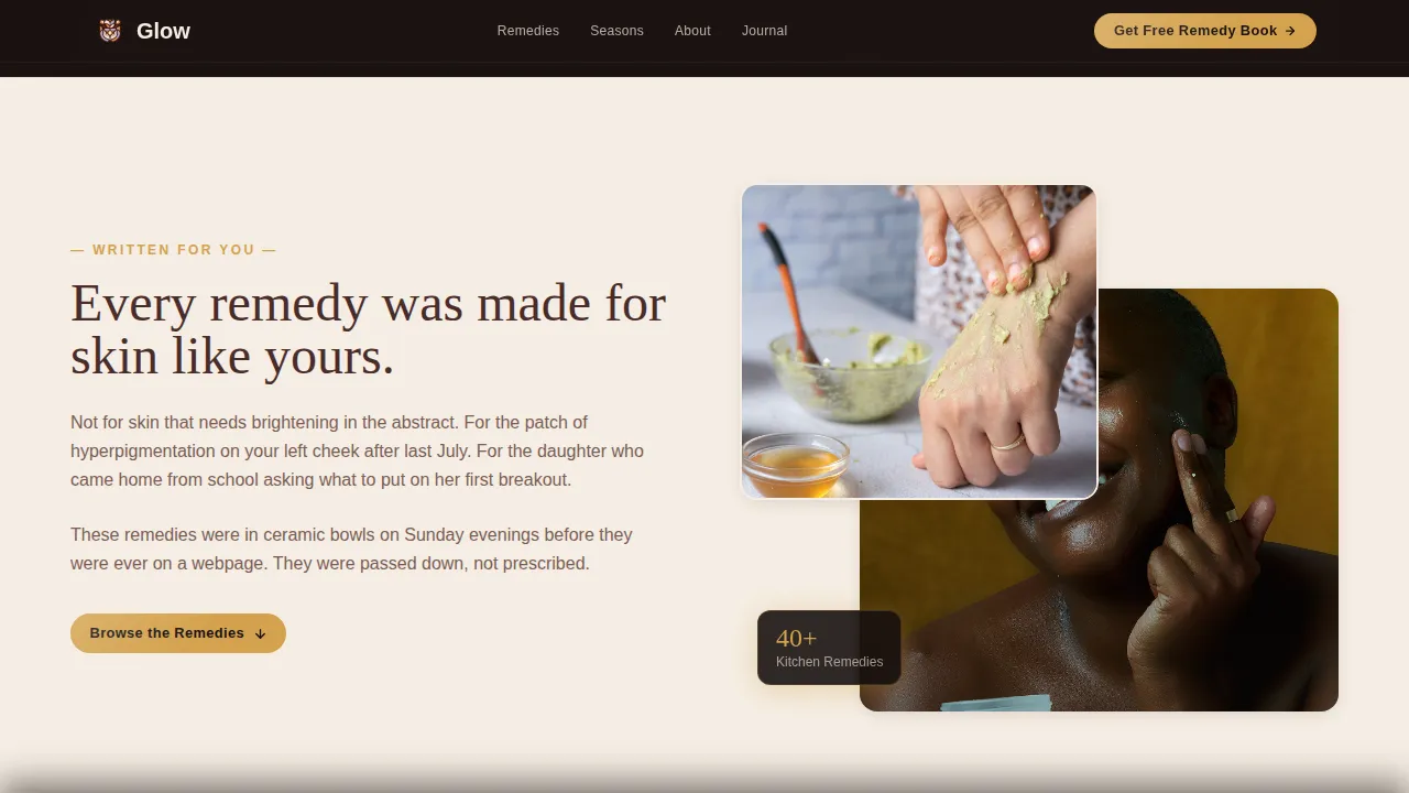 Ancestral Skin Remedy | Free Website Template | Rocket