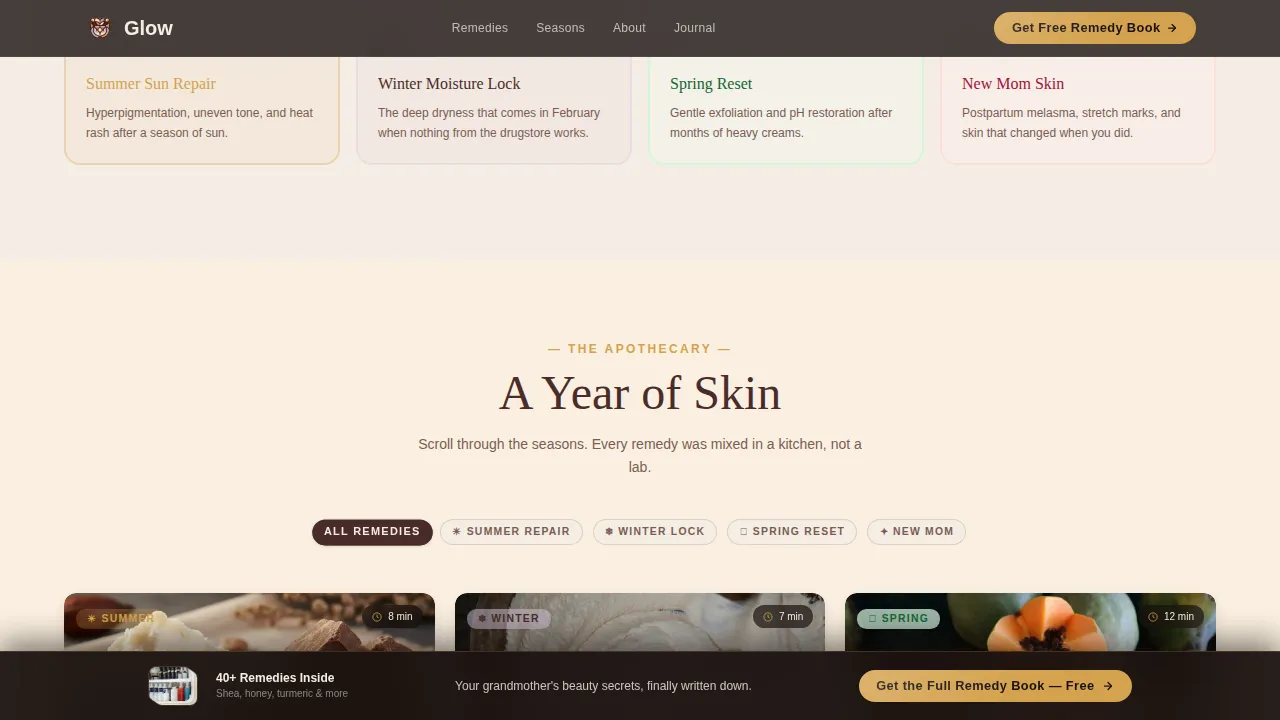 Ancestral Skin Remedy | Free Website Template | Rocket