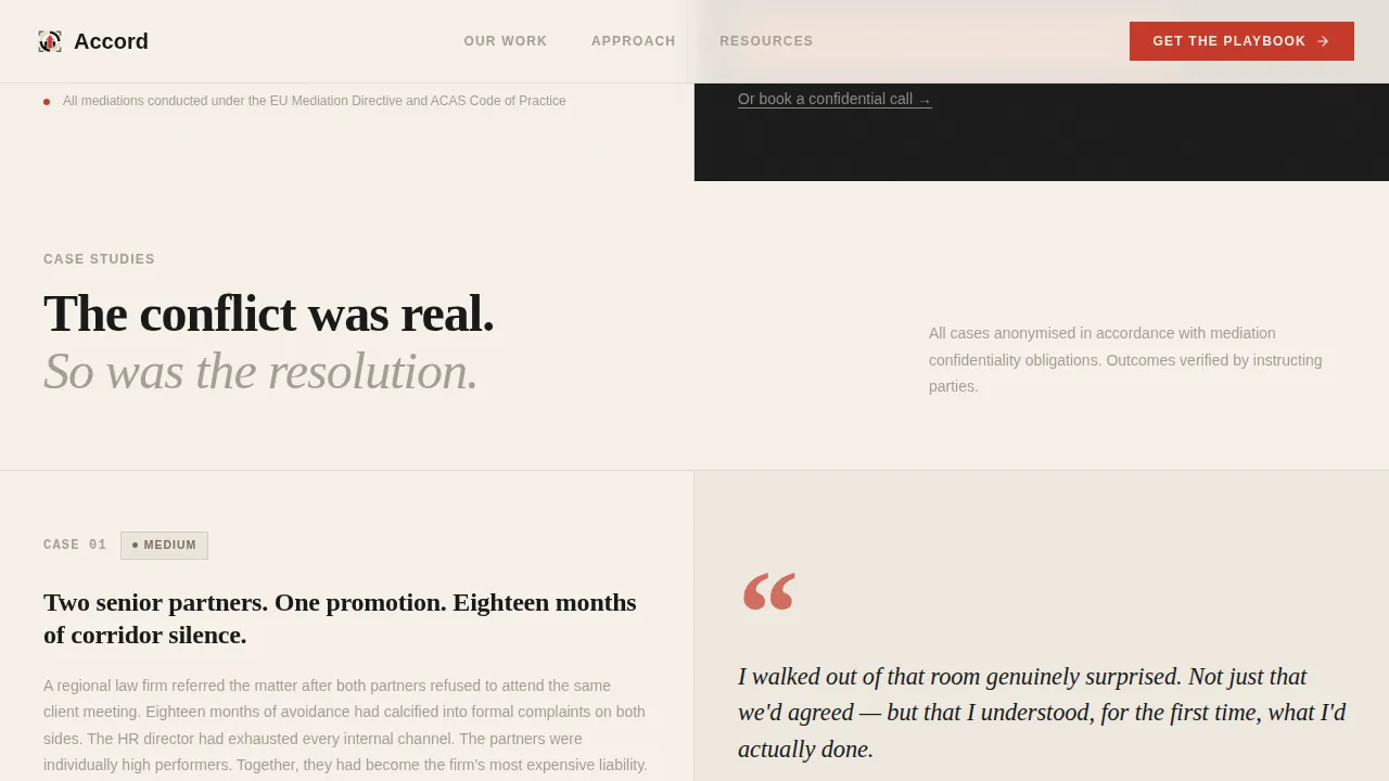 Mediation & Alternative Dispute Reviews & Testimonials Website Template