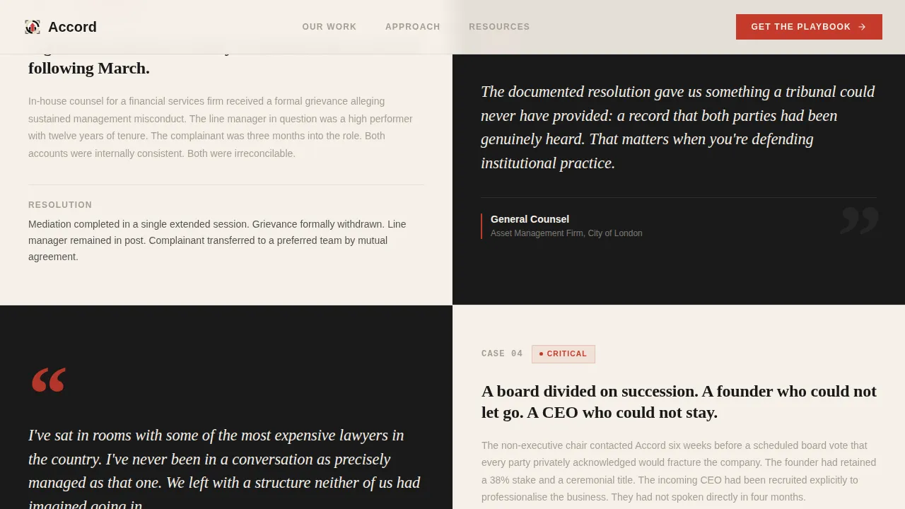 Mediation & Alternative Dispute Reviews & Testimonials Website Template