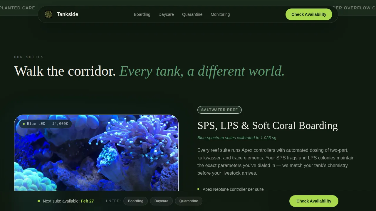 Aquacare — Expert Aquatic Boarding Landing Page Template