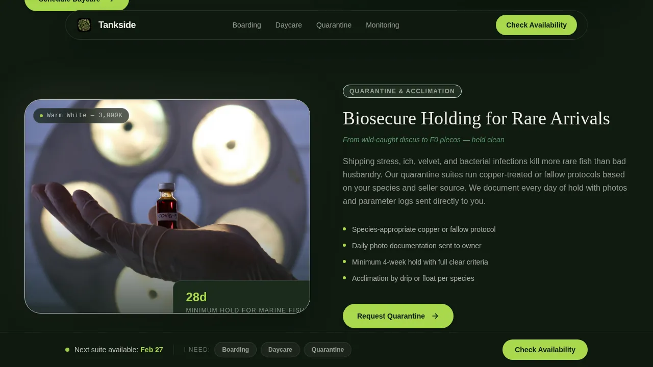 Aquacare — Expert Aquatic Boarding Landing Page Template