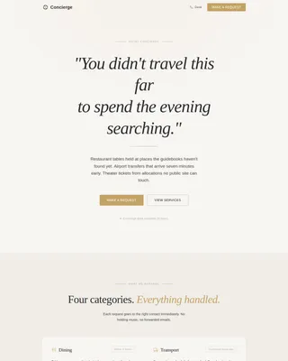 Attend — Luxury Guest Services Landing Page Template