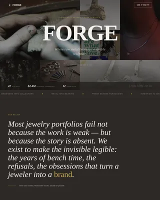 Artisan — Statement Jewelry Portfolio Landing Page Template