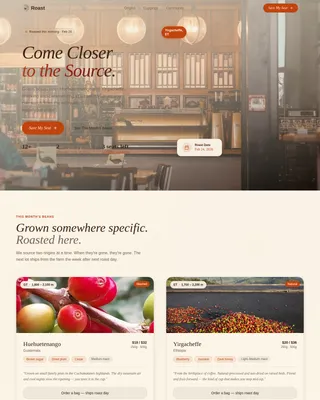 Brew — Artisanal Coffee Roastery Landing Page Template