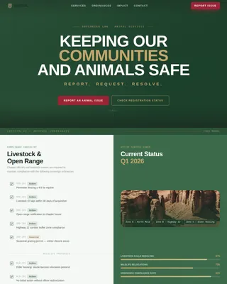 Animal Control Government Privacy Policy Website Template