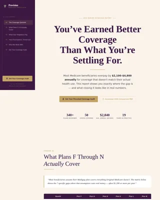 Coverage — Strategic Insurance Assessment Landing Page Template