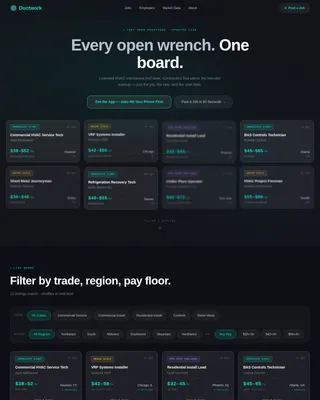 HVAC Technician Job Board Landing Page Template
